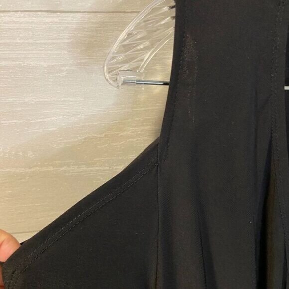 JBS Women Surplice Neckline Cold Shoulder Pearl‎ Accent Ruched Dress - Picture 5 of 8